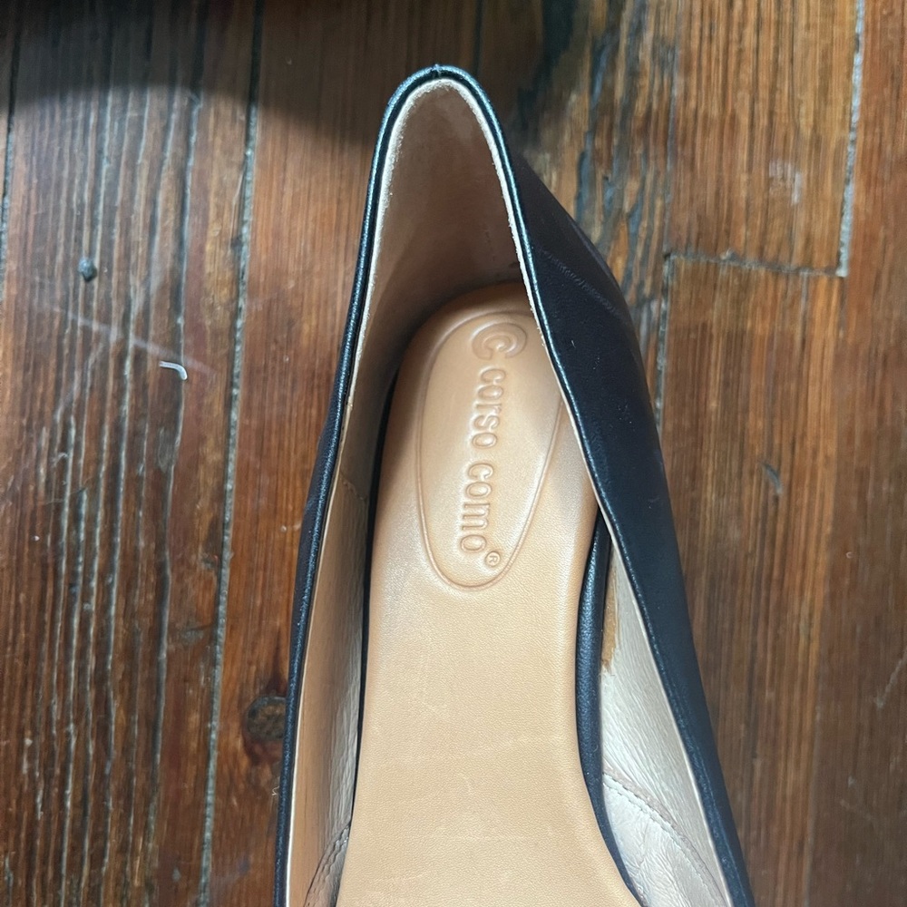 Corso Como Nelly  Black Leather Wedges - Picture 6 of 10